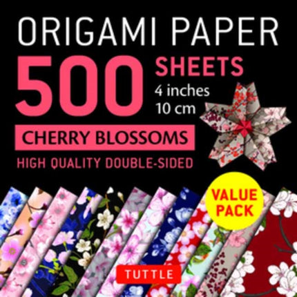 Origami Paper 500 sheets Cherry Blossoms 4" (10 cm): Tuttle Origami Paper: Double-Sided Origami Sheets Printed with 12 Different Illustrated Patterns