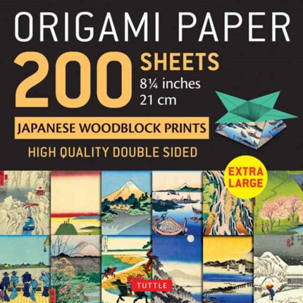 Origami Paper 200 sheets Japanese Woodblock Prints 8 1/4": Extra Large Tuttle Origami Paper: Double Sided Origami Sheets Printed with 12 Different Prints (Instructions for 6 Projects Included)