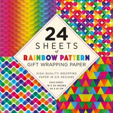 Rainbow Patterns Gift Wrapping Paper - 24 sheets: 18 x 24" (45 x 61 cm) Wrapping Paper