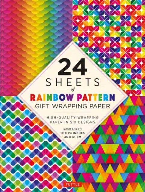 Rainbow Patterns Gift Wrapping Paper - 24 sheets: 18 x 24" (45 x 61 cm) Wrapping Paper