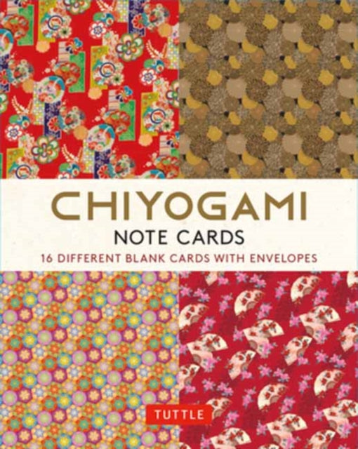 Chiyogami Japanese, 16 Note Cards: 16 Different Blank Cards with 17 Patterned Envelopes in a Keepsake Box!