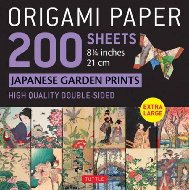 Origami Paper 200 sheets Japanese Garden Prints 8 1/4" 21cm: Double Sided Origami Sheets With 12 Different Prints (Instructions for 6 Projects Included)