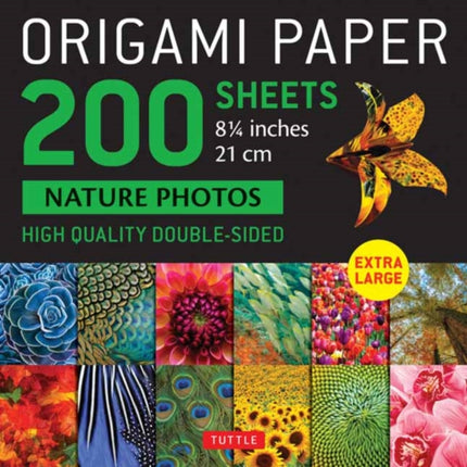 Origami Paper 200 sheets Nature Photos 8 1/4" (21 cm): Double-Sided Origami Sheets Printed with 12 Photographs (Instructions for 6 Projects Included)