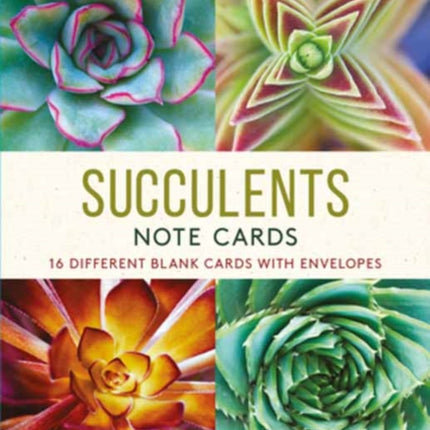 Succulents, 16 Note Cards: 16 Different Blank Cards with Envelopes in a Keepsake Box!