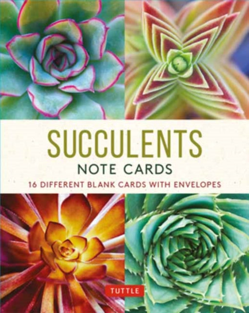 Succulents, 16 Note Cards: 16 Different Blank Cards with Envelopes in a Keepsake Box!