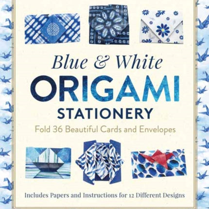Blue  White Origami Stationery Kit