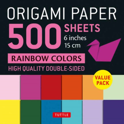 Origami Paper 500 sheets Rainbow Colors 6 15 cm