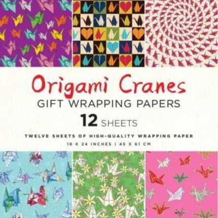 Origami Cranes Gift Wrapping Papers - 12 sheets: 18 x 24 inch (45 x 61 cm) Wrapping Paper