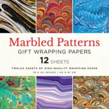 Marbled Patterns Gift Wrapping Papers - 12 sheets: 18 x 24 inch (45 x 61 cm) Wrapping Paper