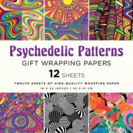 Psychedelic Patterns Gift Wrapping Papers - 12 sheets: 18 x 24 inch (45 x 61 cm) Wrapping Paper