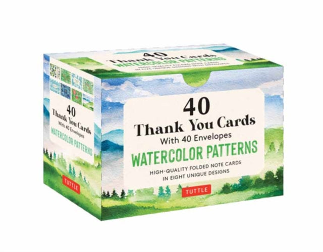 Nature Watercolors, 40 Thank You Cards with Envelopes: (4 1/2 x 3 inch blank cards in 8 unique designs)