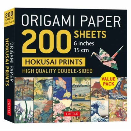 Origami Paper 200 sheets Hokusai Prints 6" (15 cm): Tuttle Origami Paper: Double-Sided Origami Sheets Printed with 12 Different Designs (Instructions for 5 Projects Included)