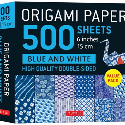 Origami Paper 500 sheets Blue  White 6 15 cm
