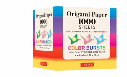 Origami Paper Color Bursts 1,000 sheets 4" (10 cm): Tuttle Origami Paper: Double-Sided Origami Sheets Printed with 12 Different Designs (Instructions Included)