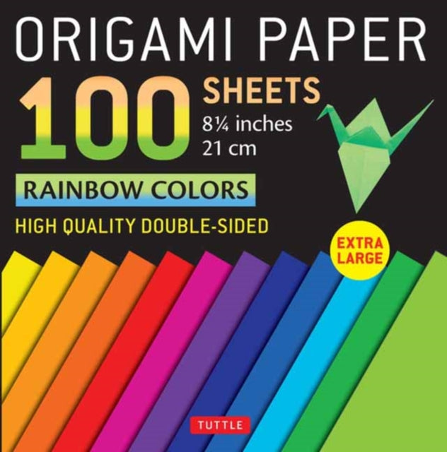 Origami Paper 100 sheets Rainbow Colors 8 1/4" (21 cm): Extra Large Double-Sided Origami Sheets Printed with 12 Different Color Combinations (Instructions for 5 Projects Included)