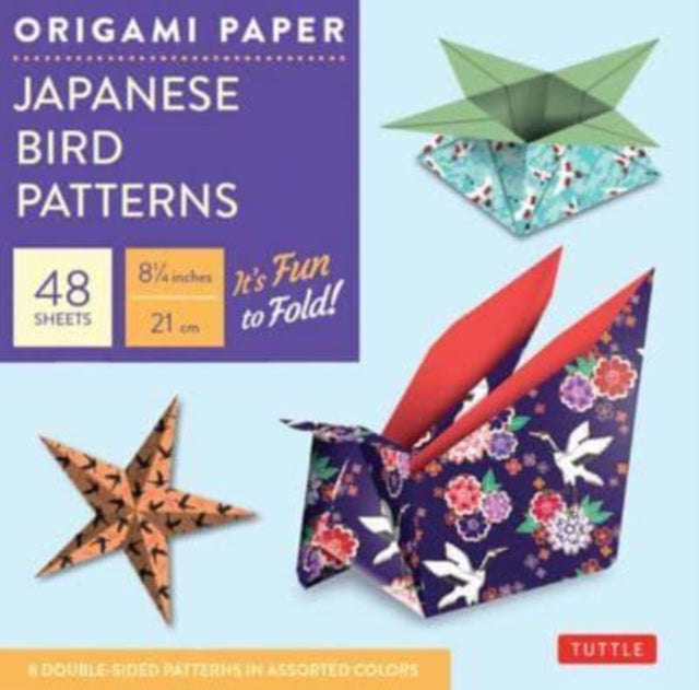 Origami Paper - Japanese Bird Patterns - 8 1/4" - 48 Sheets: Tuttle Origami Paper: Origami Sheets Printed with 8 Different Designs: Instructions for 7 Projects Included