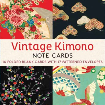 Vintage Kimono, 16 Note Cards: 8 illustrations from 1900's Vintage Japanese Kimono Fabrics (Blank Cards with Envelopes in a Keepsake Box)