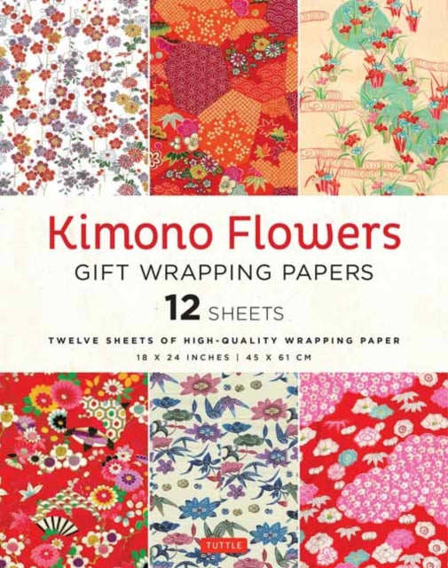 Kimono Flowers Gift Wrapping Papers - 12 sheets: 18 x 24 inch (45 x 61 cm) Wrapping Paper Sheets