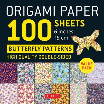 Origami Paper 100 Sheets Butterfly Patterns 6 15