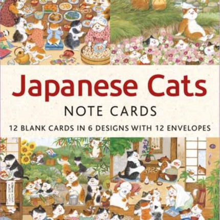 Japanese Cats  12 Blank Note Cards