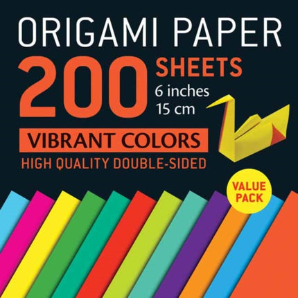 Origami Paper 200 Sheets Vibrant Colors 6 15 CM