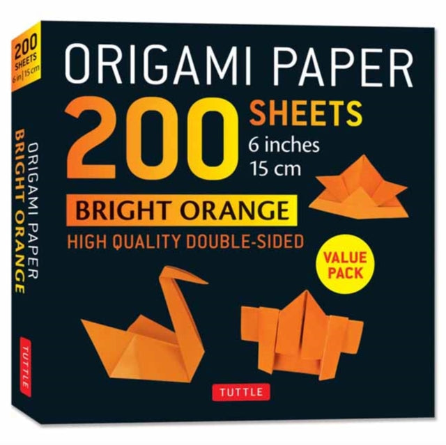 Origami Paper 200 Sheets Bright Orange 6 15 CM