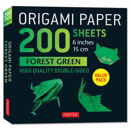 Origami Paper 200 Sheets Forest Green 6 15 CM