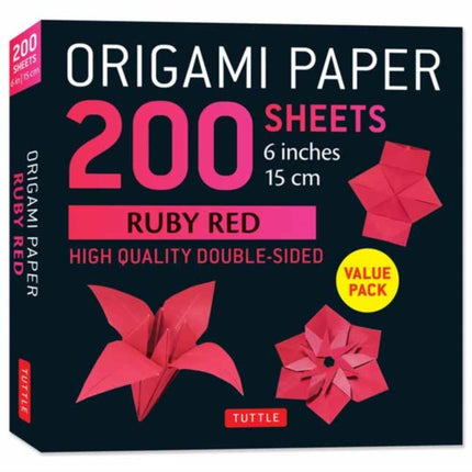 Origami Paper 200 Sheets Ruby Red 6 15 CM