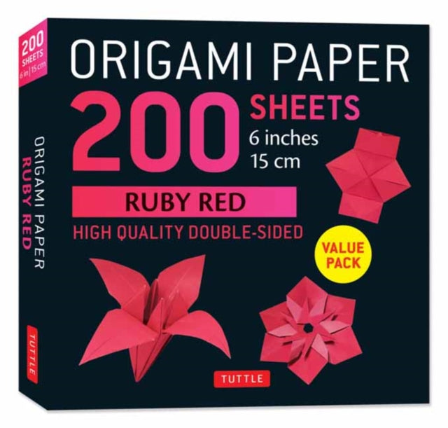 Origami Paper 200 Sheets Ruby Red 6 15 CM