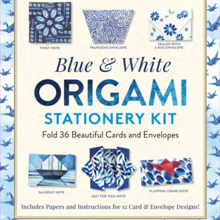 Blue  White Origami Stationery Kit