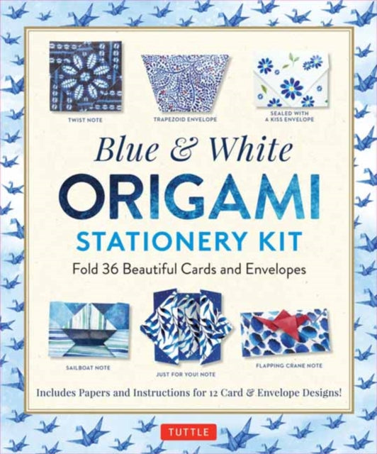 Blue  White Origami Stationery Kit