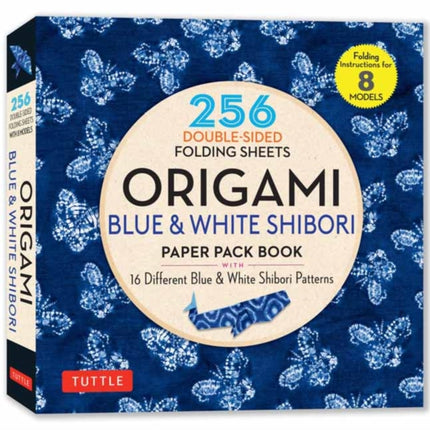 Origami Blue  White Shibori Paper Pack Book