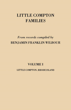 Little Compton Families Little Compton Rhode Island Volume I