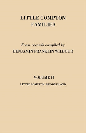 Little Compton Families LIttle Compton Rhode Island Volume II