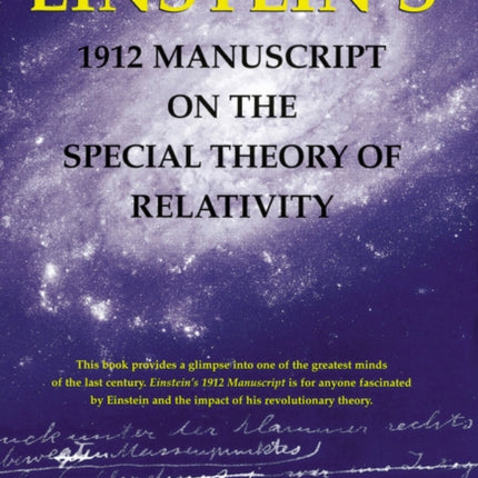 Einstein's 1912 Manuscript on the Theory of Relativity: a Facsimile