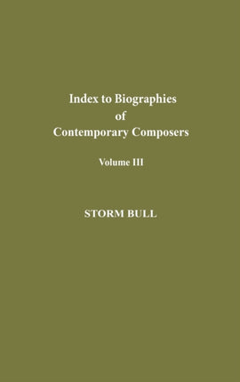 Index to Biographies of Contemporary Composers v