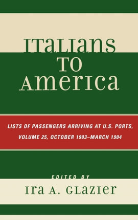 Italians to America October 1903  March 1904