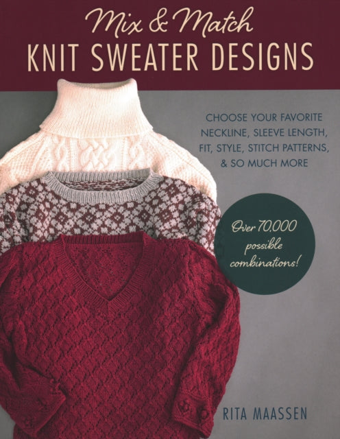 Mix and Match Knit Sweater Designs: Choose your favorite neckline, sleeve length, fit and style, stitch patterns, & so much more * Over 70,000 possible combinations