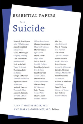 Essential Papers on Suicide