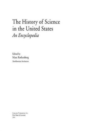 History of Science in United States: An Encyclopedia