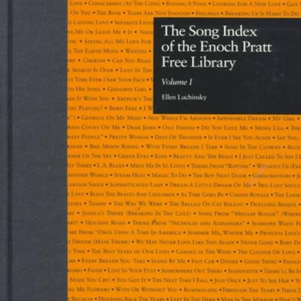 The Song Index of the Enoch Pratt Free Library