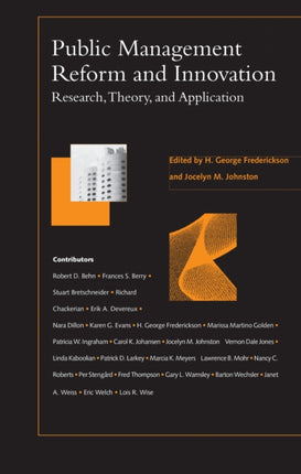 Public Management Reform and Innovation Research Theory and Application