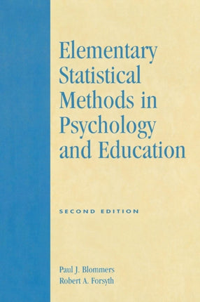 Elementary Statistical Methods in Psychology and