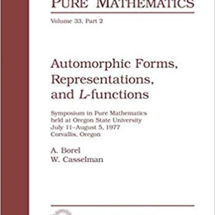 Automorphic Forms Representations and LFunctions