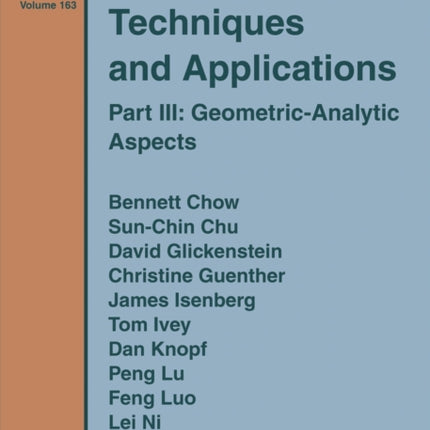 The Ricci Flow Techniques and Applications  Part III GeometricAnalytic Aspects