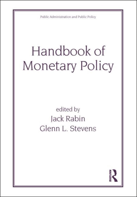 Handbook of Monetary Policy