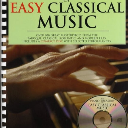 Piano Treasury of Easy Classical Music Book  CD