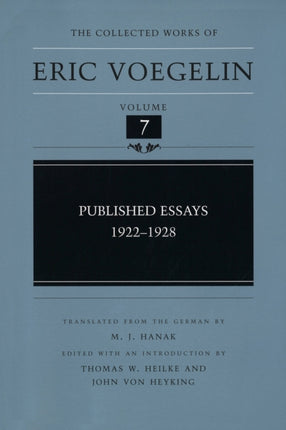 Published Essays 19221928 7 Collected Works of