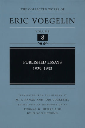 Published Essays 19291933 CW8