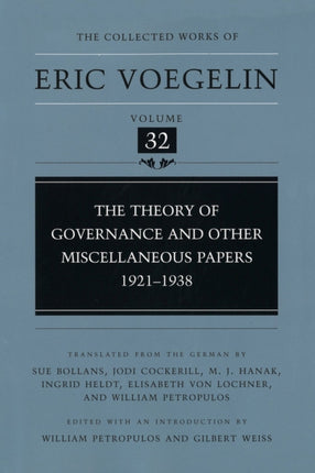 The Theory of Governance and Other Miscellaneous